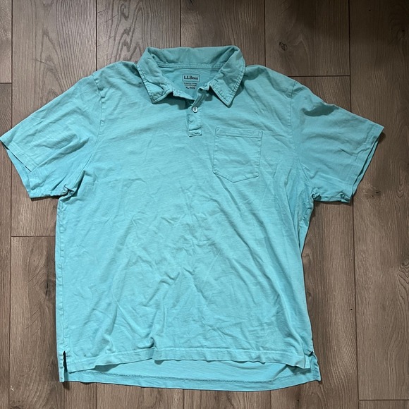 L.L. Bean Other - LL Bean slightly fitted mens xl regular teal short sleeve polo one pocket